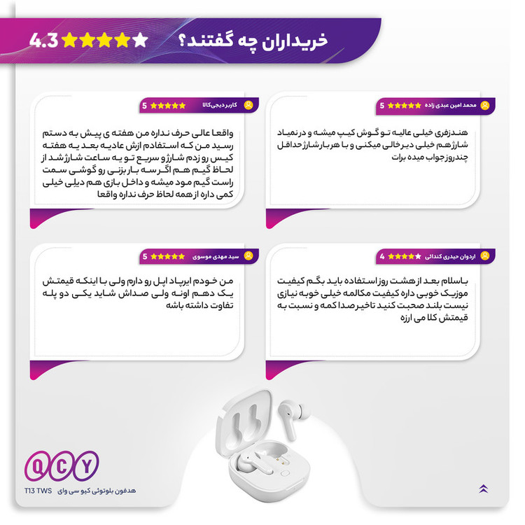 هدفون بلوتوثی کیو سی وای مدل T13 گارانتی 12 ماهه شرکتی