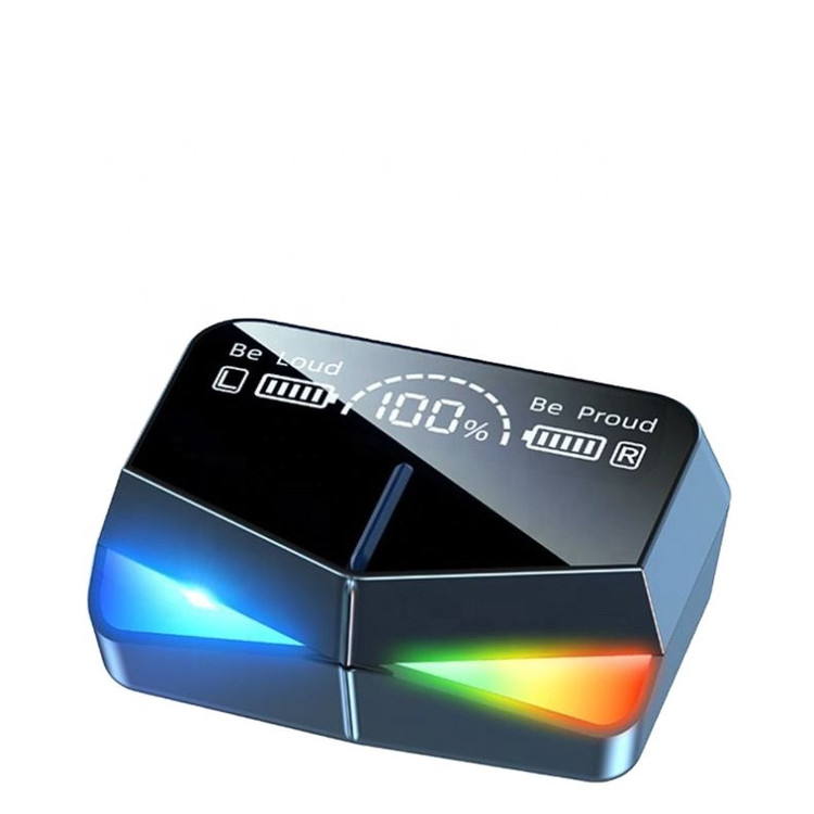 ایرپاد بلوتوثی مدل M28 بدون قابلیت نویز کنسلینگ، درگاه شارژ USB Type-C، دارای پشتیبانی از فرمان لمسی، دارای نمایشگر میزان شارژ روی محفظه