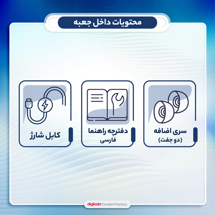 ایرپاد بلوتوثی مدل M28 بدون قابلیت نویز کنسلینگ، درگاه شارژ USB Type-C، دارای پشتیبانی از فرمان لمسی، دارای نمایشگر میزان شارژ روی محفظه