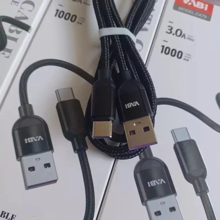 کابل شارژ و انتقال دیتا تایپ سی فست کنفی وابی (VABI) مدل CA79 - طول ۱ متر