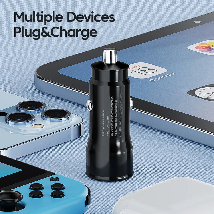 شارژر فندکی 18 وات آرسون مدل AN-PD25 به همراه کابل USB-C