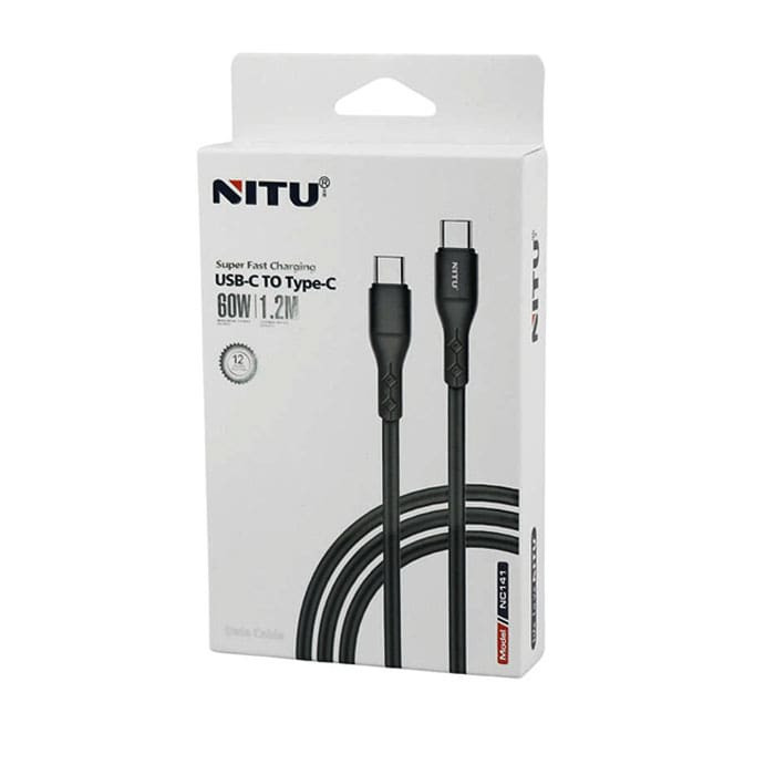 کابل Type-C به Type-C نیتو NITU NC141 طول 1.2 متر 60 وات