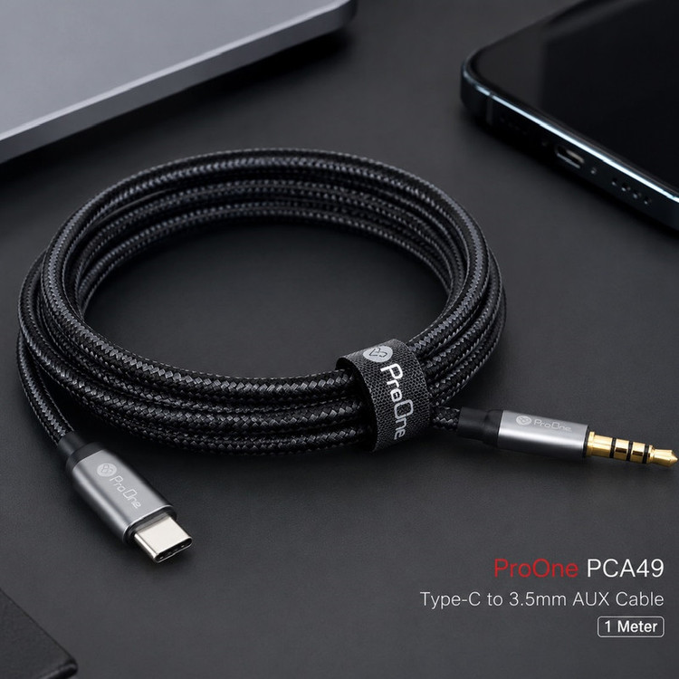 کابل تبدیل USB-C به AUX پرووان مدل PCA49 طول 1 متر