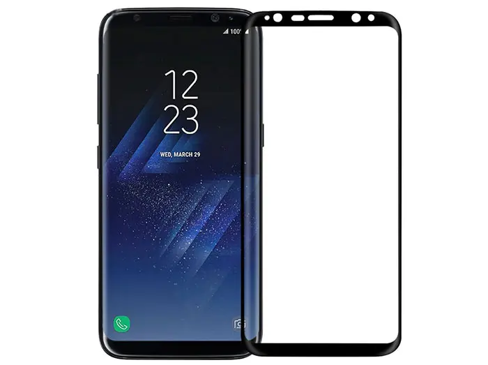 گلس سامسونگ s8 مدل فول چسب خمیده تمام صفحه