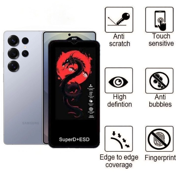گلس RED DRAGON اصلی مناسب سامسونگ s25 ultra آنتی استاتیک