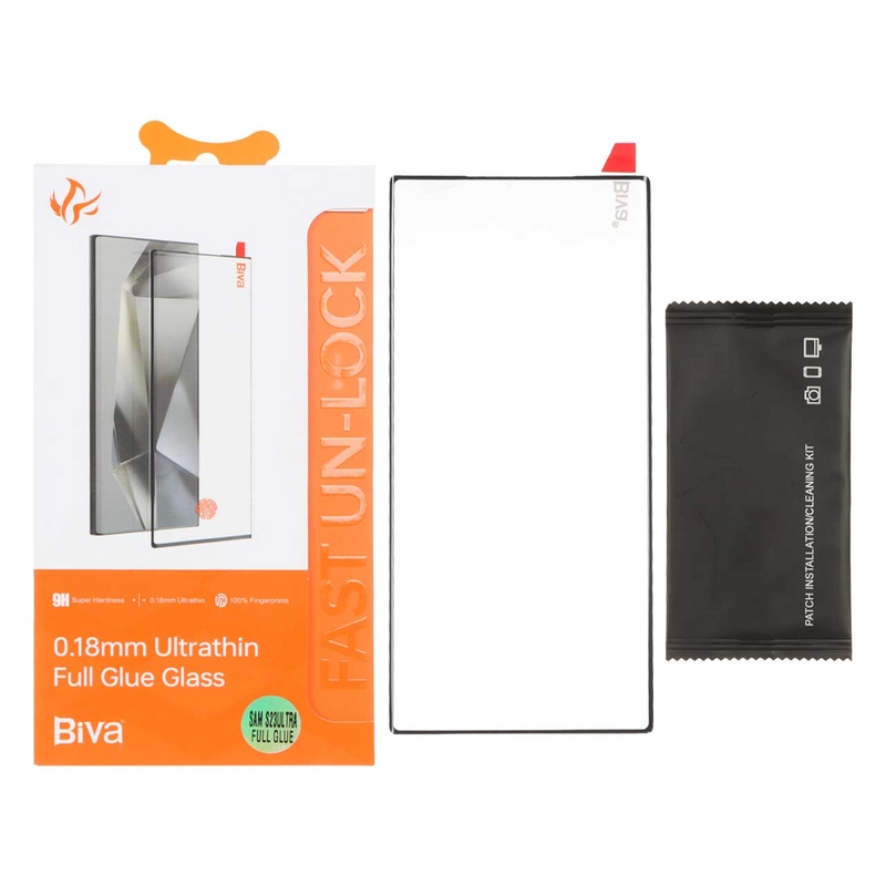 گلس بیوا مناسب سامسونگ s22 ultra فول چسب پک دار اورجینال